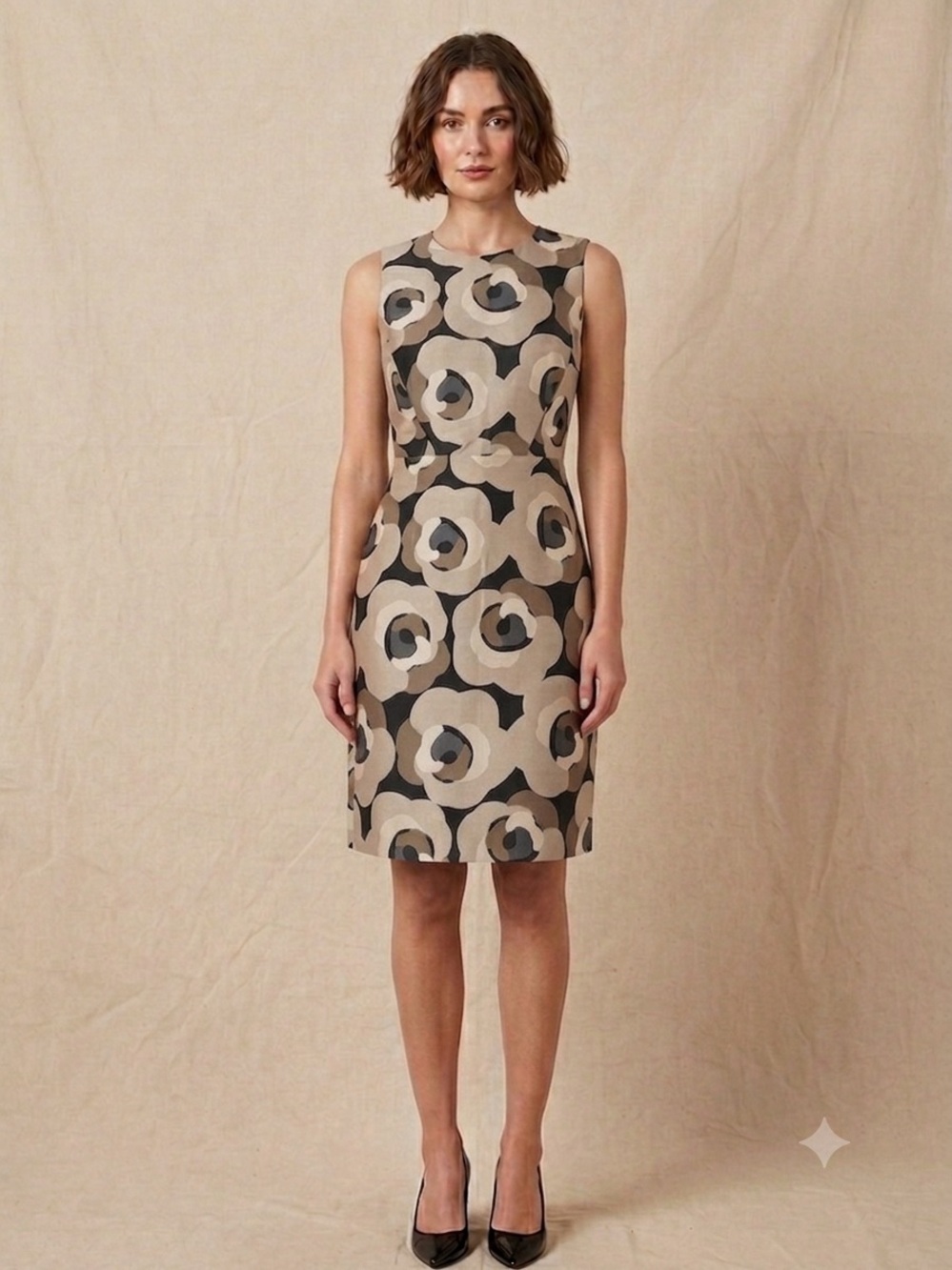 Kate Spade Deco Rose Della Floral Silk Cotton Shift Dress Size 2 Art Abstract